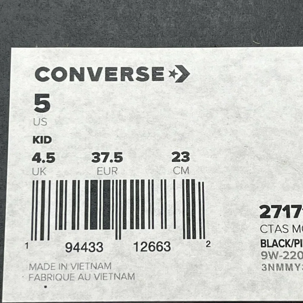 Converse Chuck Taylor All Star Move Youth Girls Platform Sneakers Size 5 Black‎